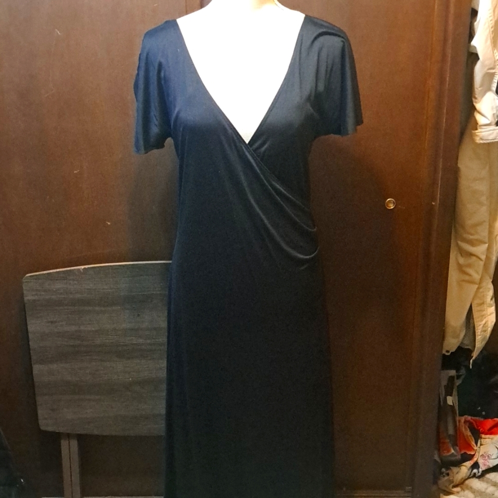 Ralph lauren faux wrap dress with silk liner slip